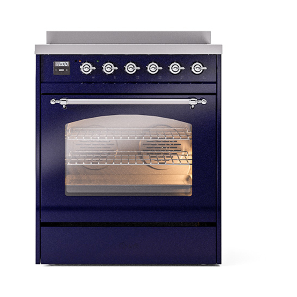 Nostalgie II 30 UPI304NMPMBC Freestanding Electric Range Range with Induction Single Oven with Triple Glass Door with Chrome knobs UPI304NMPMBC