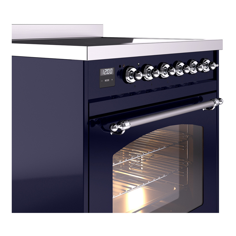 Nostalgie II 30 UPI304NMPMBC Freestanding Electric Range Range with Induction Single Oven with Triple Glass Door with Chrome knobs UPI304NMPMBC