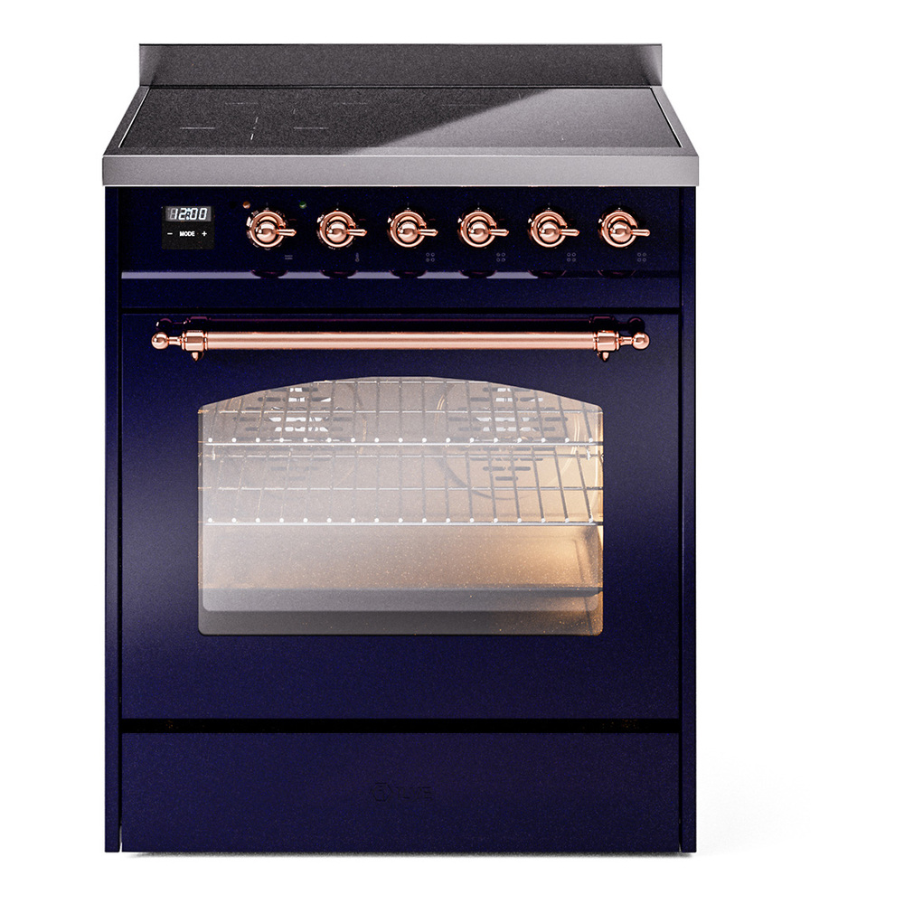 Nostalgie II 30 UPI304NMPMBP Freestanding Electric Range Range with Induction Single Oven with Triple Glass Door with Copper knobs UPI304NMPMBP