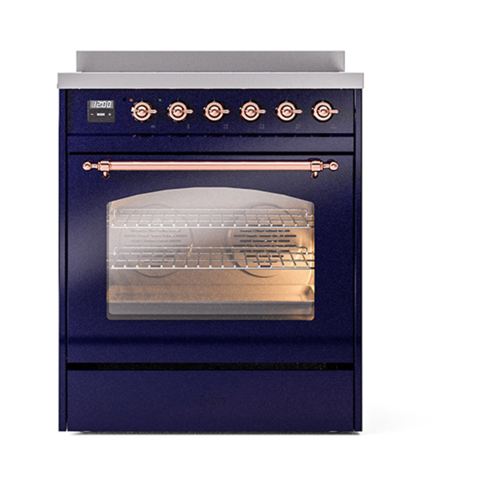 Nostalgie II 30 UPI304NMPMBP Freestanding Electric Range Range with Induction Single Oven with Triple Glass Door with Copper knobs UPI304NMPMBP