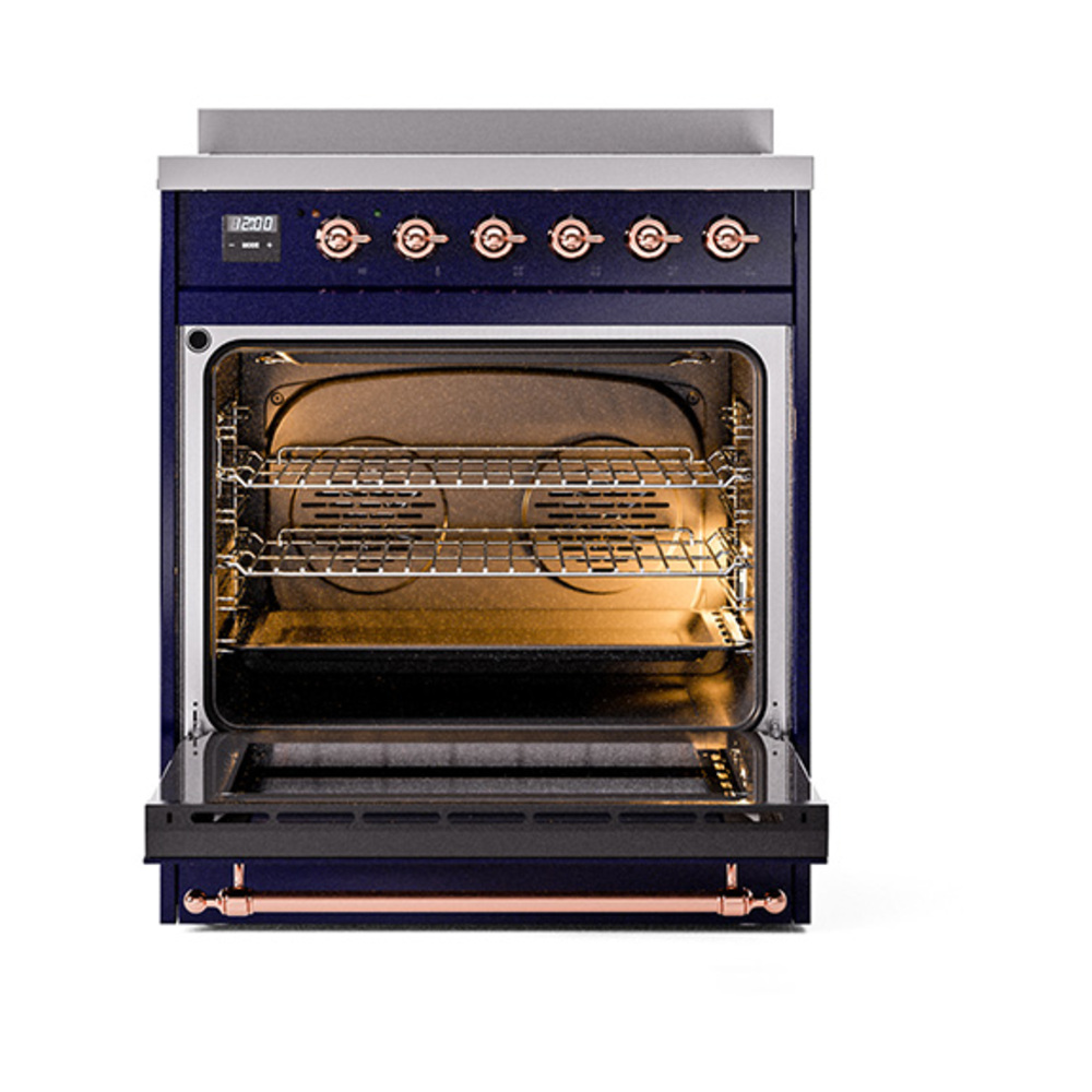 Nostalgie II 30 UPI304NMPMBP Freestanding Electric Range Range with Induction Single Oven with Triple Glass Door with Copper knobs UPI304NMPMBP