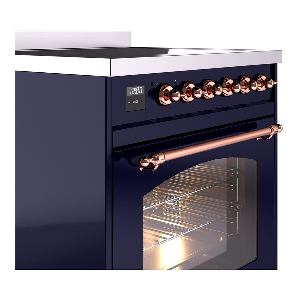 Nostalgie II 30 UPI304NMPMBP Freestanding Electric Range Range with Induction Single Oven with Triple Glass Door with Copper knobs UPI304NMPMBP