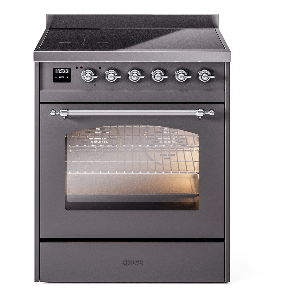 Nostalgie II 30 UPI304NMPMGC Freestanding Electric Range Range with Induction Single Oven with Triple Glass Door with Chrome knobs UPI304NMPMGC