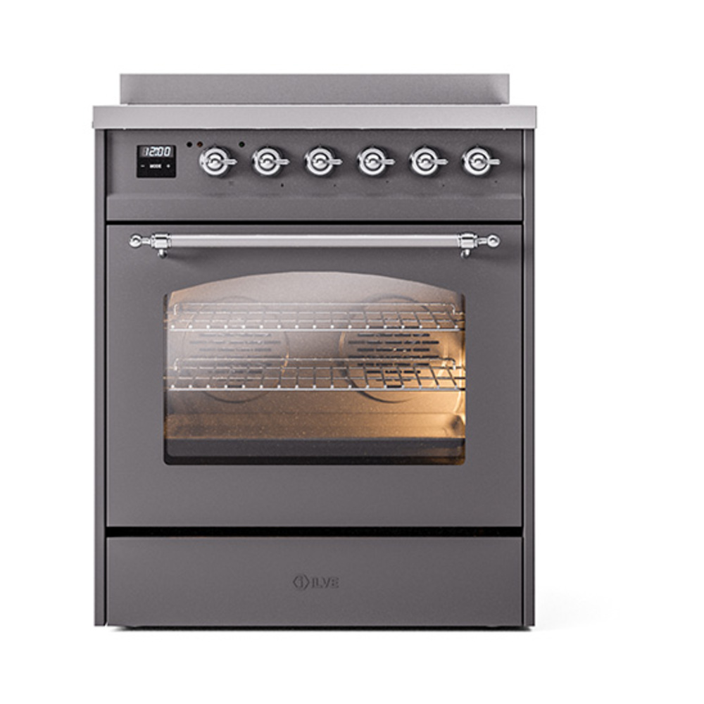Nostalgie II 30 UPI304NMPMGC Freestanding Electric Range Range with Induction Single Oven with Triple Glass Door with Chrome knobs UPI304NMPMGC