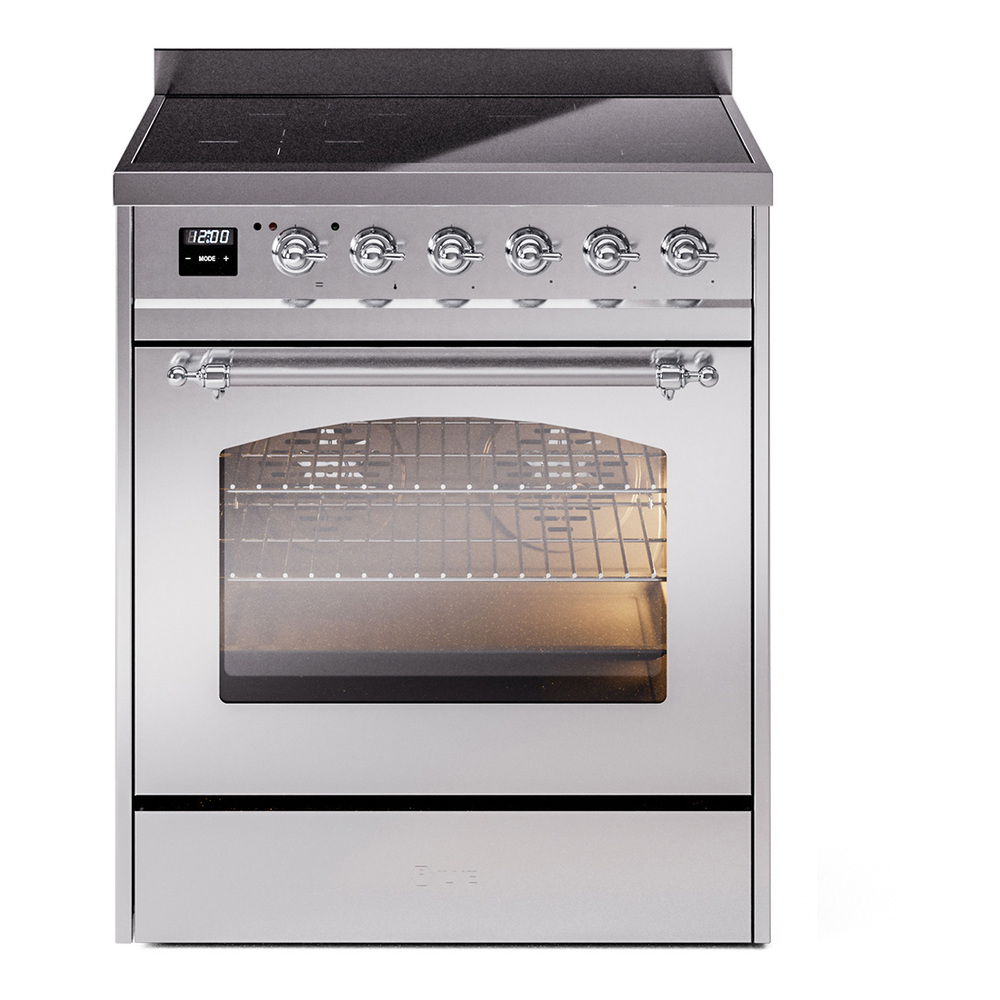 Nostalgie II 30 UPI304NMPSSC Freestanding Electric Range Range with Induction Single Oven with Triple Glass Door with Chrome knobs UPI304NMPSSC