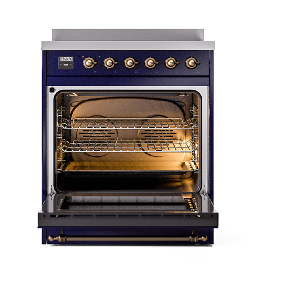 Nostalgie II 30 UPI304QNMPMBB Freestanding Electric Range Range with Induction Single Oven with Solid Door with Bronze knobs UPI304QNMPMBB