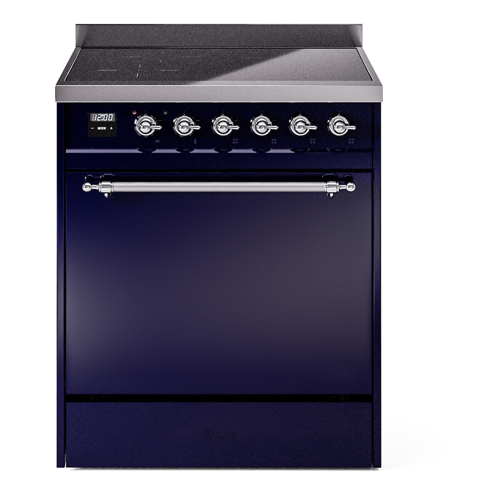 Nostalgie II 30 UPI304QNMPMBC Freestanding Electric Range Range with Induction Single Oven with Solid Door with Chrome knobs UPI304QNMPMBC