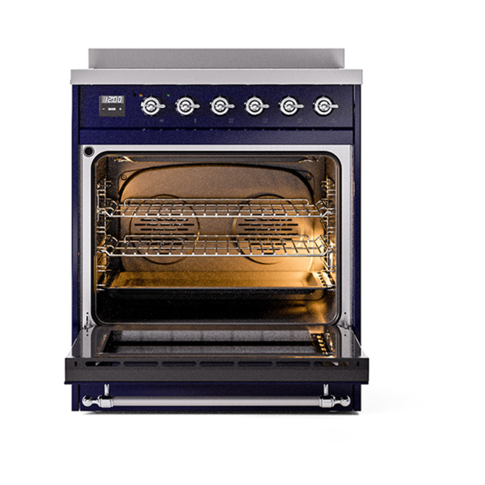 Nostalgie II 30 UPI304QNMPMBC Freestanding Electric Range Range with Induction Single Oven with Solid Door with Chrome knobs UPI304QNMPMBC
