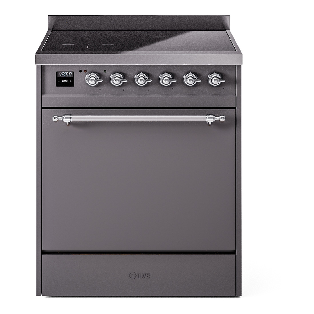 Nostalgie II 30 UPI304QNMPMGC Freestanding Electric Range Range with Induction Single Oven with Solid Door with Chrome knobs UPI304QNMPMGC