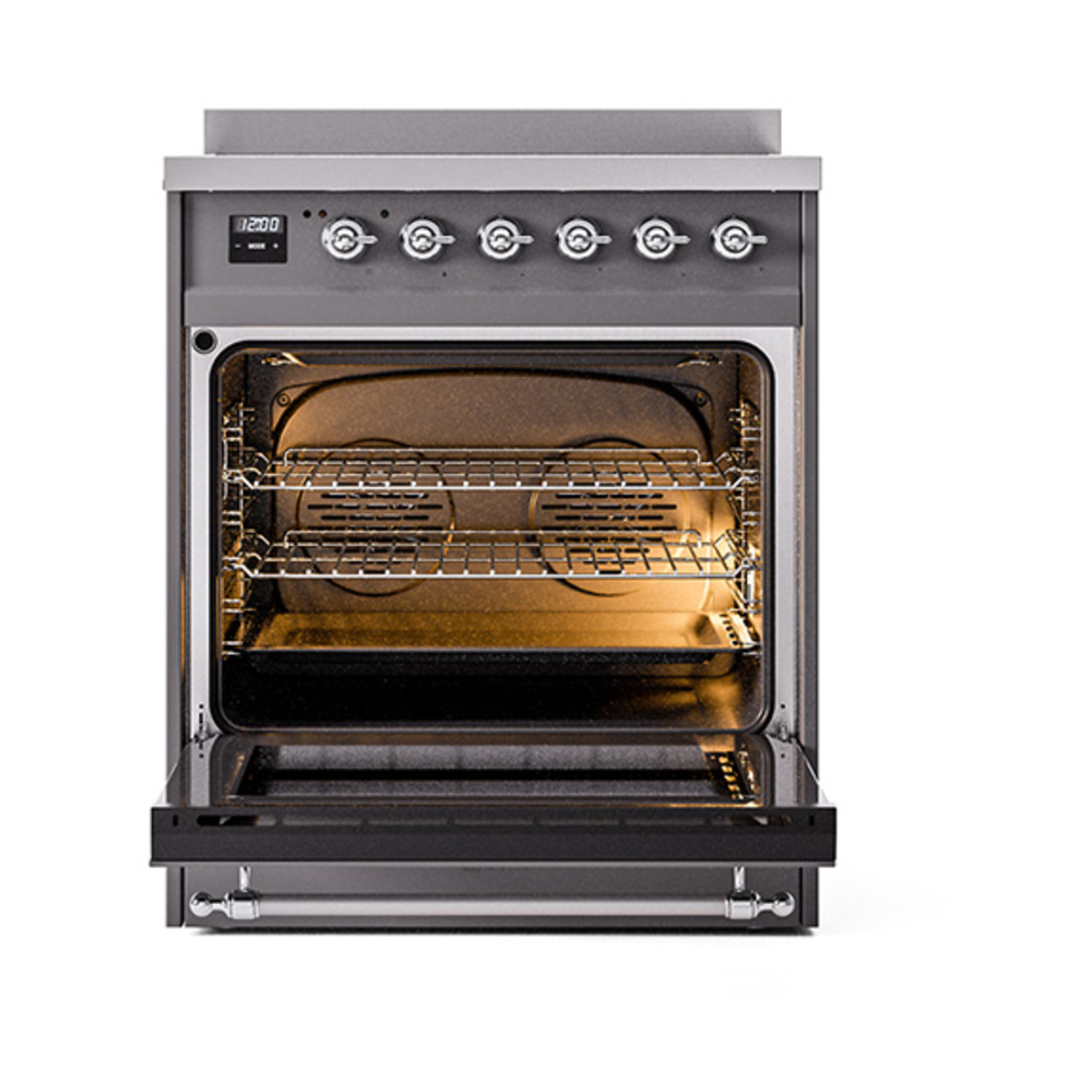 Nostalgie II 30 UPI304QNMPMGC Freestanding Electric Range Range with Induction Single Oven with Solid Door with Chrome knobs UPI304QNMPMGC
