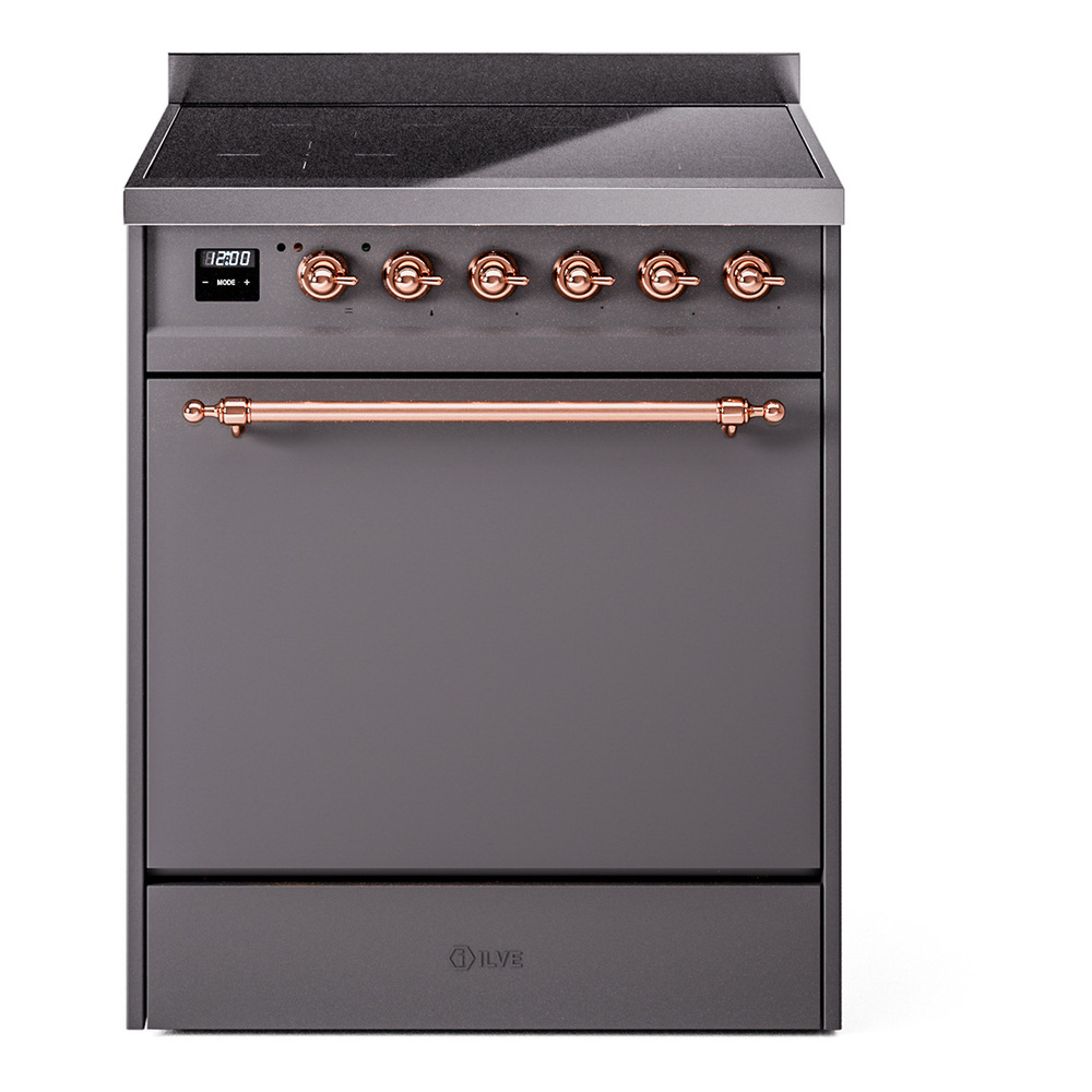 Nostalgie II 30 UPI304QNMPMGP Freestanding Electric Range Range with Induction Single Oven with Solid Door with Copper knobs UPI304QNMPMGP
