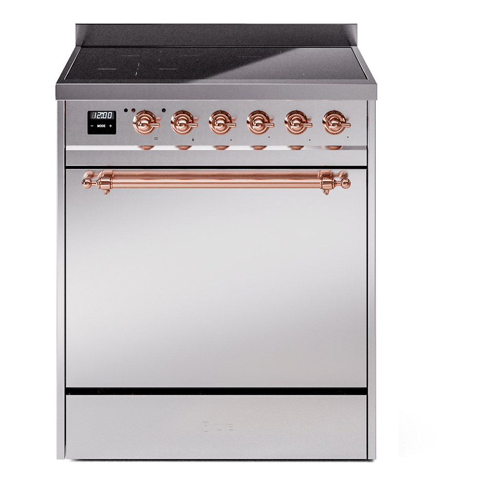 Nostalgie II 30 UPI304QNMPSSP Freestanding Electric Range Range with Induction Single Oven with Solid Door with Copper knobs UPI304QNMPSSP