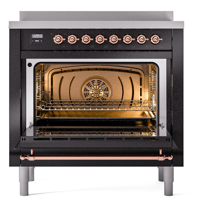 Nostalgie II 36 UPI366NMPBKP Freestanding Electric Range Range with Induction Single Oven with Triple Glass Door with Copper knobs UPI366NMPBKP