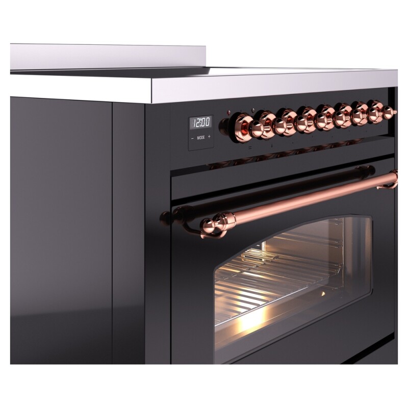 Nostalgie II 36 UPI366NMPBKP Freestanding Electric Range Range with Induction Single Oven with Triple Glass Door with Copper knobs UPI366NMPBKP