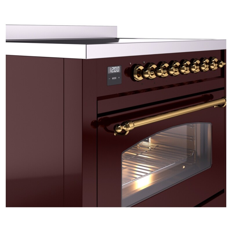 Nostalgie II 36 UPI366NMPBUG Freestanding Electric Range Range with Induction Single Oven with Triple Glass Door with Brass knobs UPI366NMPBUG