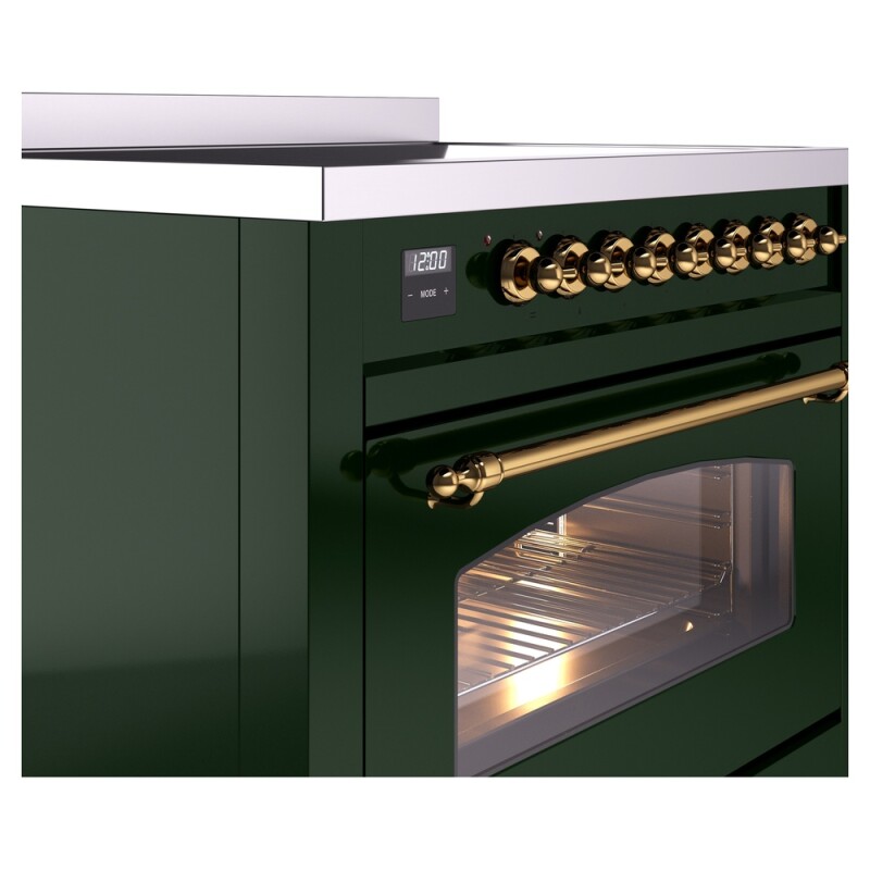 Nostalgie II 36 UPI366NMPEGG Freestanding Electric Range Range with Induction Single Oven with Triple Glass Door with Brass knobs UPI366NMPEGG