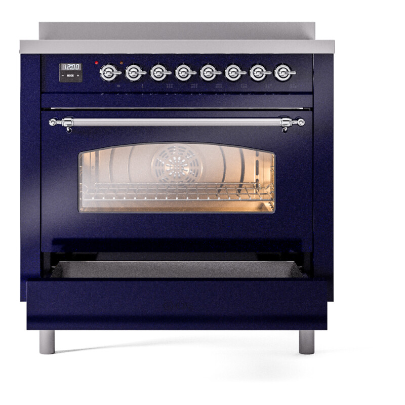 Nostalgie II 36 UPI366NMPMBC Freestanding Electric Range Range with Induction Single Oven with Triple Glass Door with Chrome knobs UPI366NMPMBC
