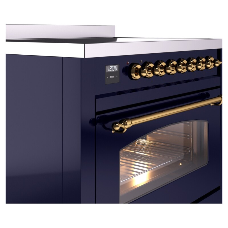 Nostalgie II 36 UPI366NMPMBG Freestanding Electric Range Range with Induction Single Oven with Triple Glass Door with Brass knobs UPI366NMPMBG