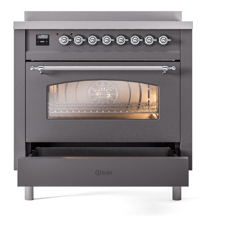 Nostalgie II 36 UPI366NMPMGC Freestanding Electric Range Range with Induction Single Oven with Triple Glass Door with Chrome knobs UPI366NMPMGC