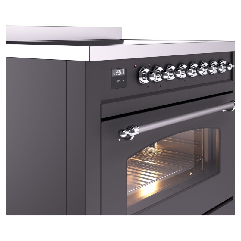 Nostalgie II 36 UPI366NMPMGC Freestanding Electric Range Range with Induction Single Oven with Triple Glass Door with Chrome knobs UPI366NMPMGC