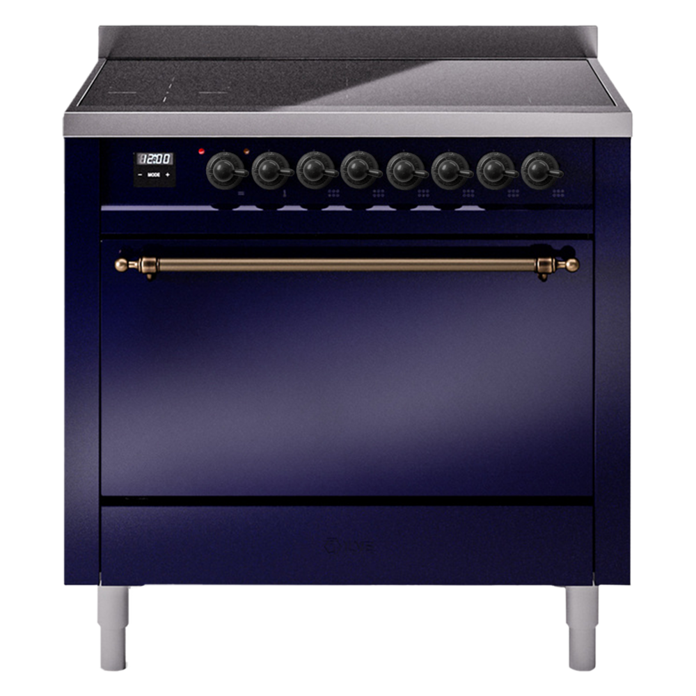 Nostalgie II 36 UPI366QNMPMBB Freestanding Electric Range Range with Induction Single Oven with Solid Door with Bronze knobs UPI366QNMPMBB