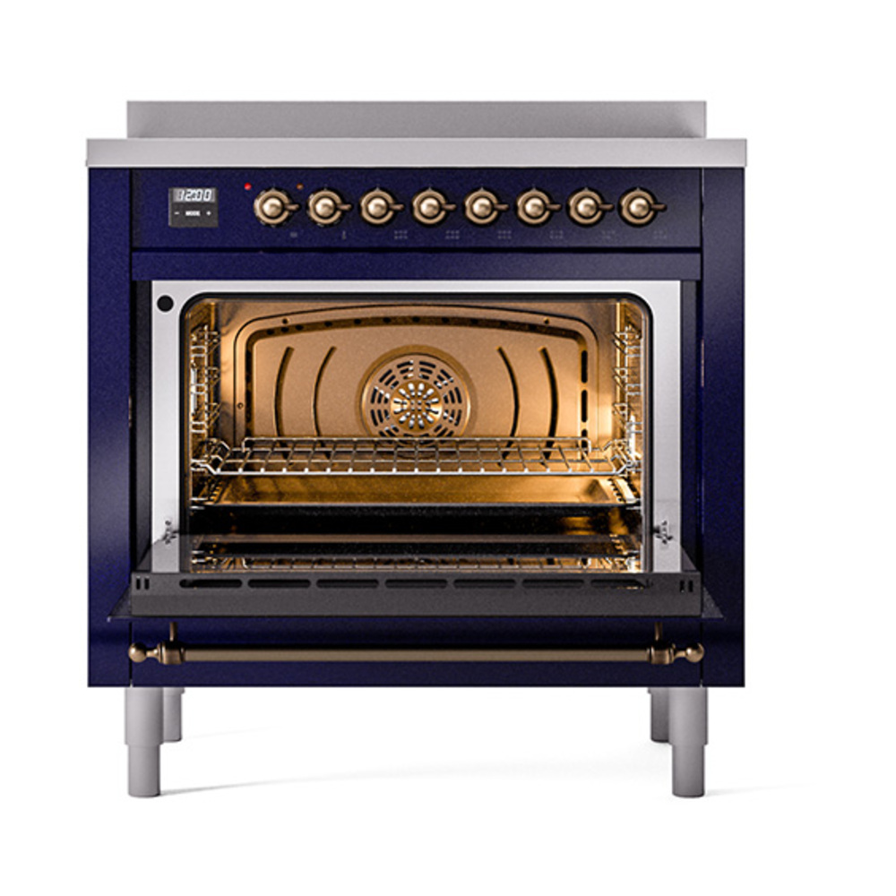 Nostalgie II 36 UPI366QNMPMBB Freestanding Electric Range Range with Induction Single Oven with Solid Door with Bronze knobs UPI366QNMPMBB