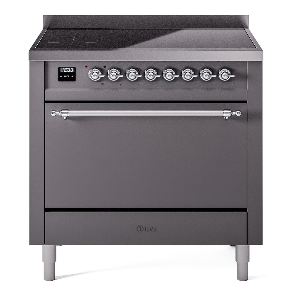 Nostalgie II 36 UPI366QNMPMGC Freestanding Electric Range Range with Induction Single Oven with Solid Door with Chrome knobs UPI366QNMPMGC