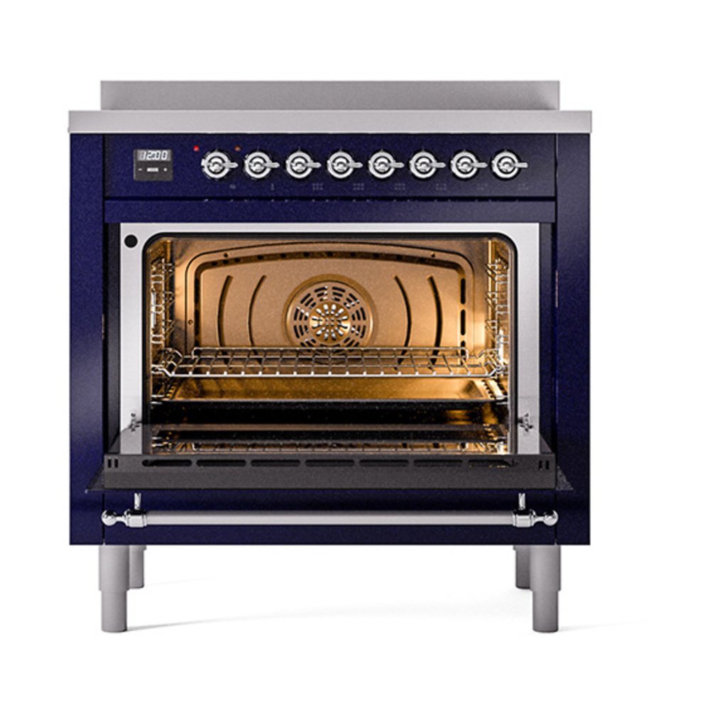 Nostalgie II 36 UPI366QNMPMGC Freestanding Electric Range Range with Induction Single Oven with Solid Door with Chrome knobs UPI366QNMPMGC