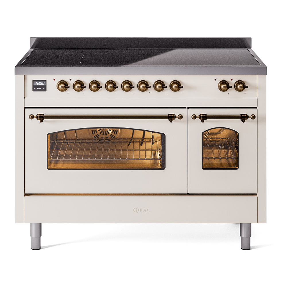 Nostalgie II 48 UPI486NMPAWB Freestanding Electric Range Range with Induction Double Oven with Triple Glass Door with Bronze knobs UPI486NMPAWB