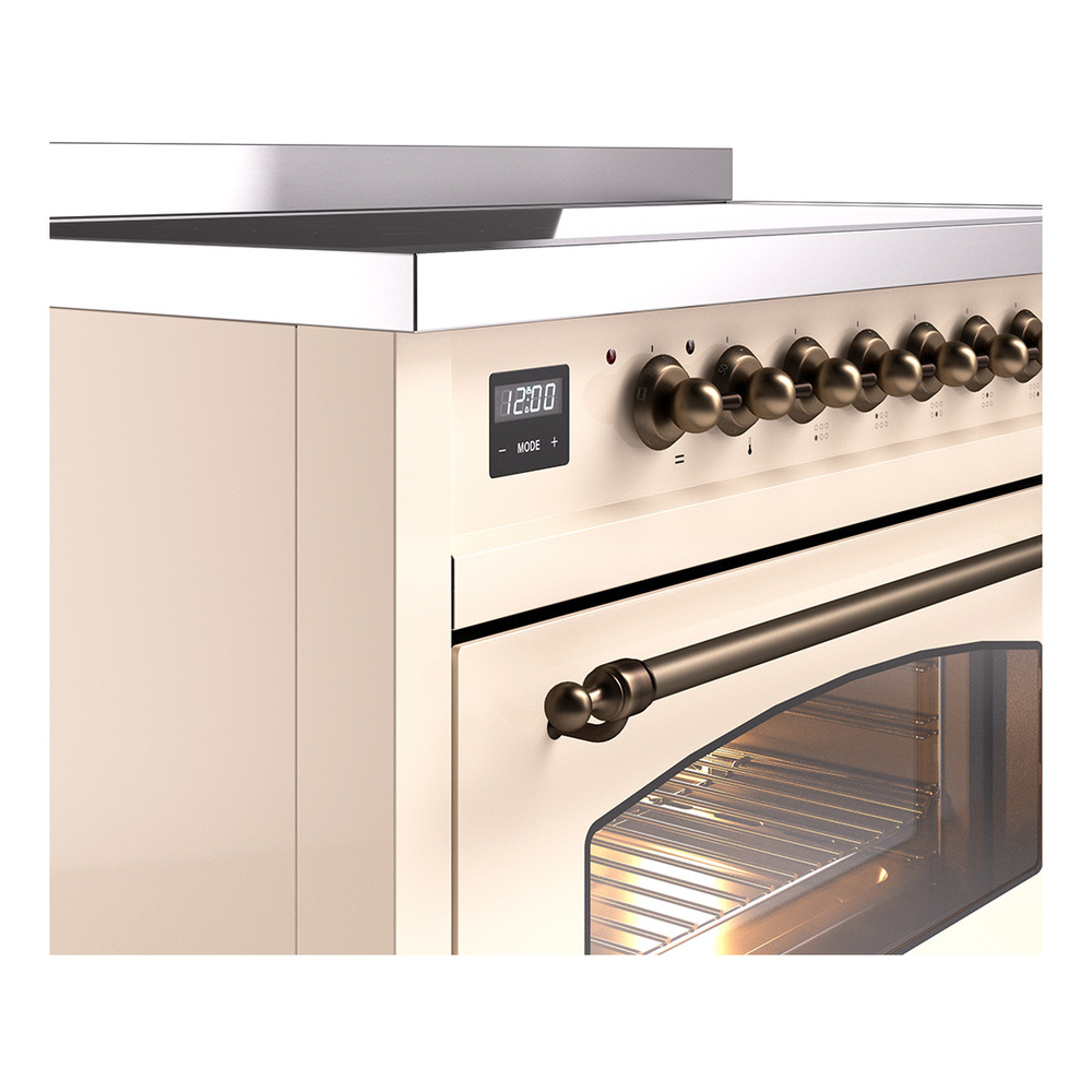 Nostalgie II 48 UPI486NMPAWB Freestanding Electric Range Range with Induction Double Oven with Triple Glass Door with Bronze knobs UPI486NMPAWB