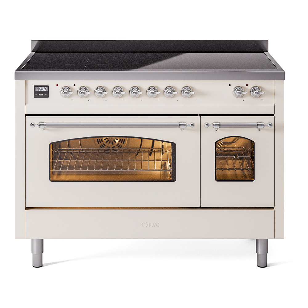 Nostalgie II 48 UPI486NMPAWC Freestanding Electric Range Range with Induction Double Oven with Triple Glass Door with Chrome knobs UPI486NMPAWC