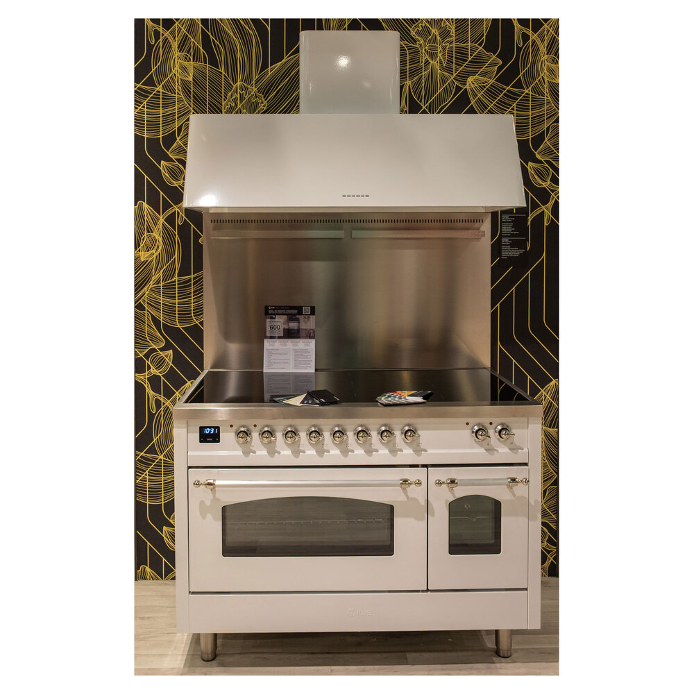 Nostalgie II 48 UPI486NMPAWC Freestanding Electric Range Range with Induction Double Oven with Triple Glass Door with Chrome knobs UPI486NMPAWC
