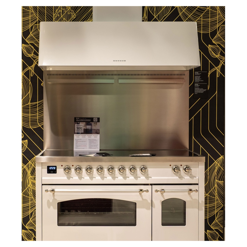 Nostalgie II 48 UPI486NMPAWC Freestanding Electric Range Range with Induction Double Oven with Triple Glass Door with Chrome knobs UPI486NMPAWC