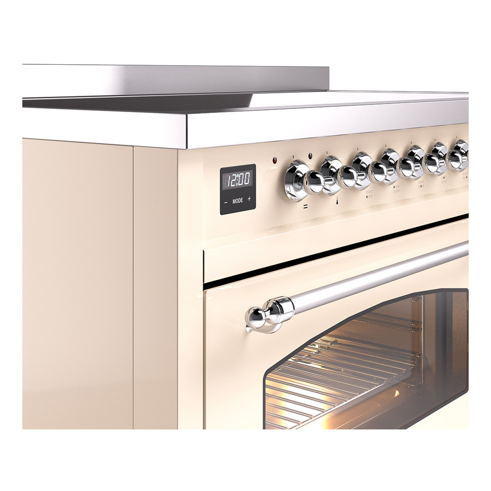 Nostalgie II 48 UPI486NMPAWC Freestanding Electric Range Range with Induction Double Oven with Triple Glass Door with Chrome knobs UPI486NMPAWC