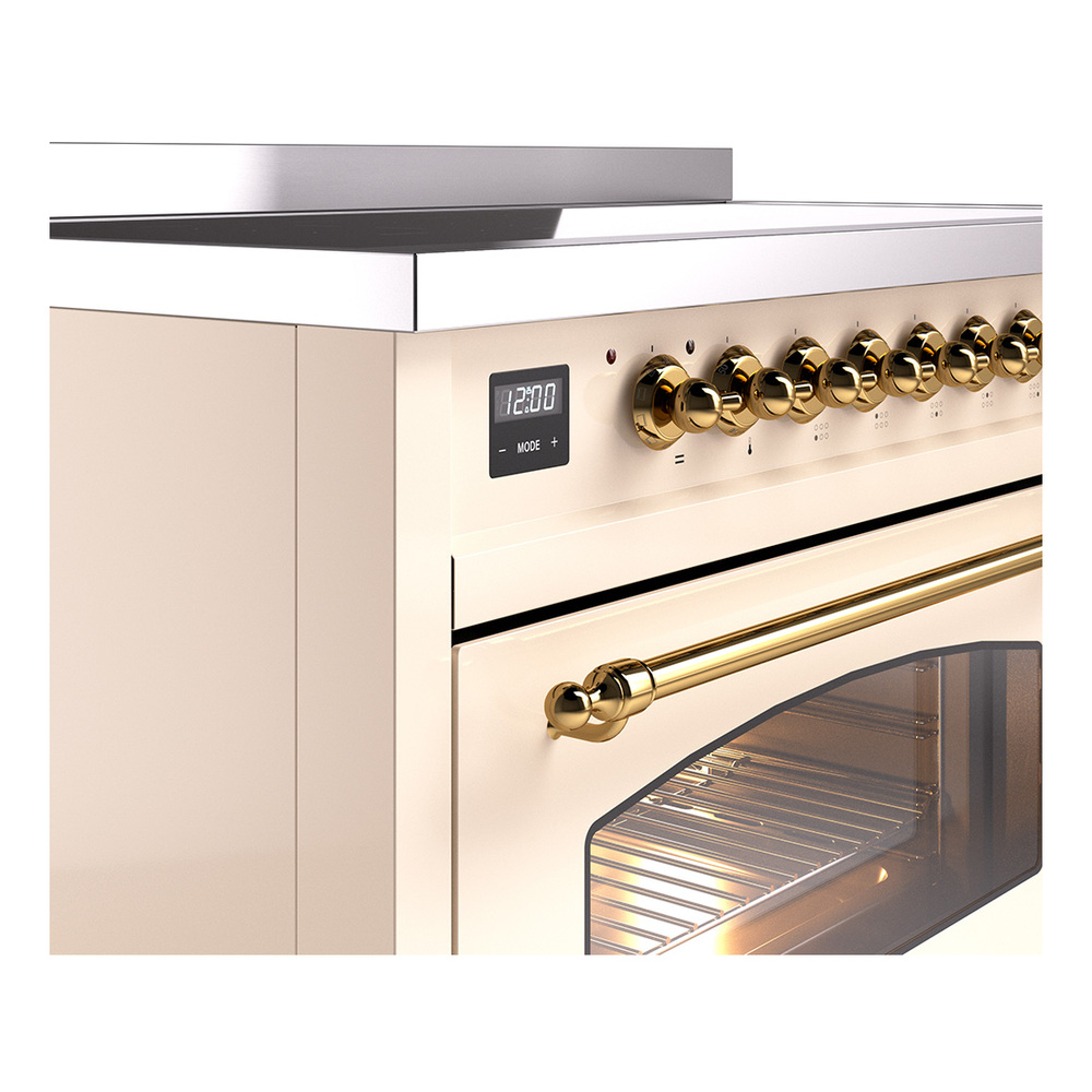 Nostalgie II 48 UPI486NMPAWG Freestanding Electric Range Range with Induction Double Oven with Triple Glass Door with Brass knobs UPI486NMPAWG