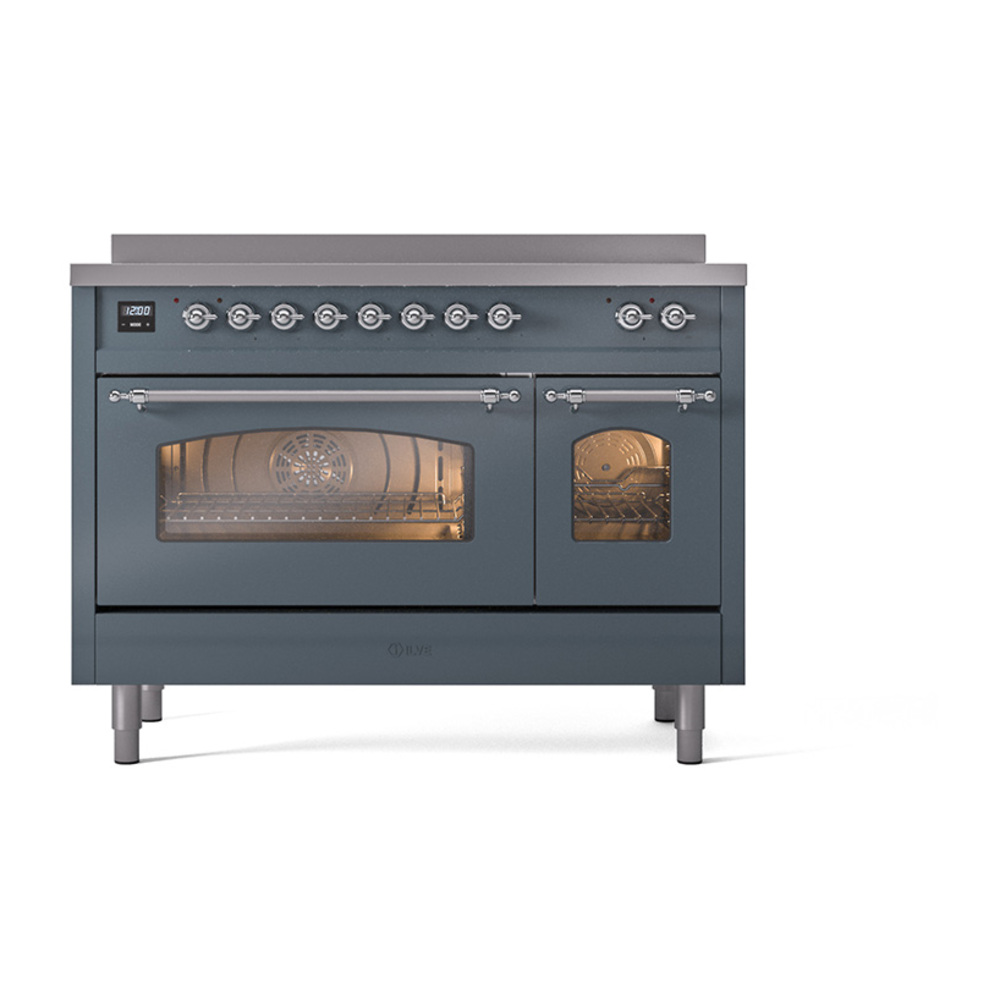 Nostalgie II 48 UPI486NMPBGC Freestanding Electric Range Range with Induction Double Oven with Triple Glass Door with Chrome knobs UPI486NMPBGC