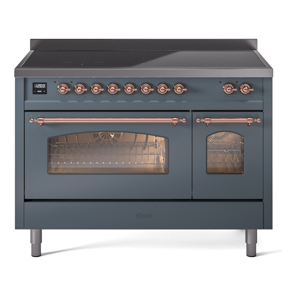 Nostalgie II 48 UPI486NMPBGP Freestanding Electric Range Range with Induction Double Oven with Triple Glass Door with Copper knobs UPI486NMPBGP