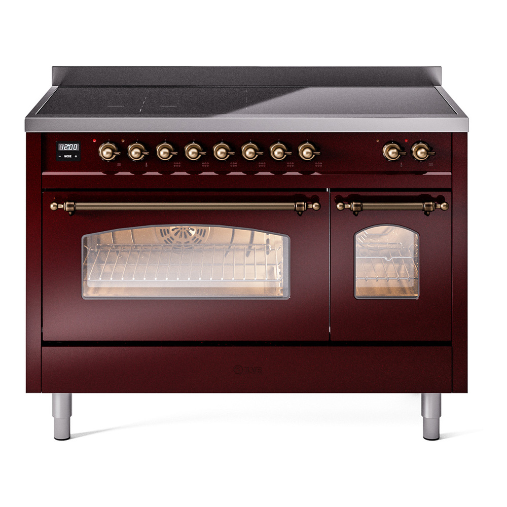 Nostalgie II 48 UPI486NMPBUB Freestanding Electric Range Range with Induction Double Oven with Triple Glass Door with Bronze knobs UPI486NMPBUB