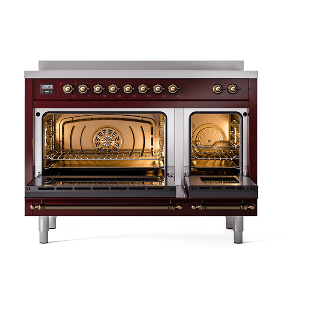 Nostalgie II 48 UPI486NMPBUB Freestanding Electric Range Range with Induction Double Oven with Triple Glass Door with Bronze knobs UPI486NMPBUB