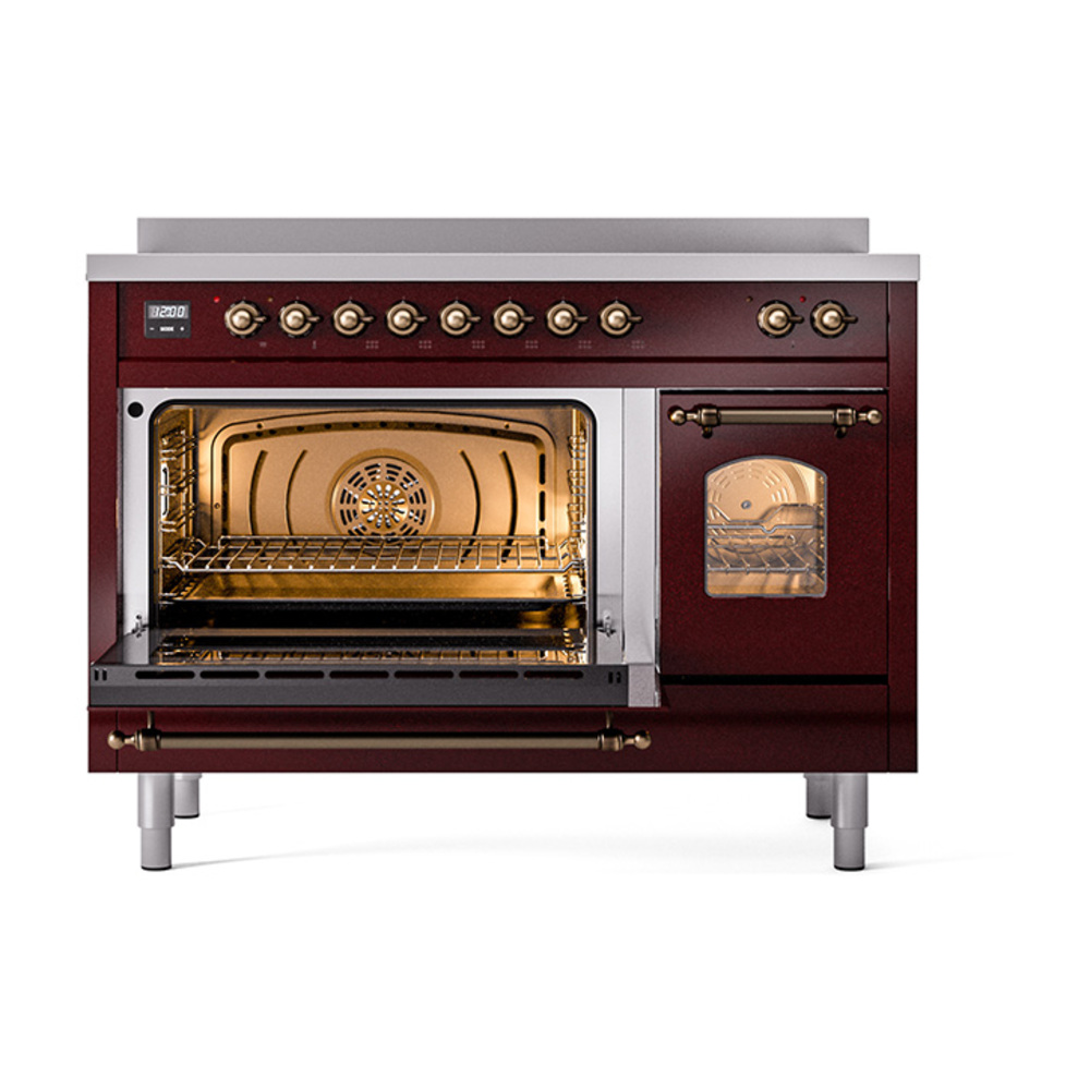 Nostalgie II 48 UPI486NMPBUB Freestanding Electric Range Range with Induction Double Oven with Triple Glass Door with Bronze knobs UPI486NMPBUB