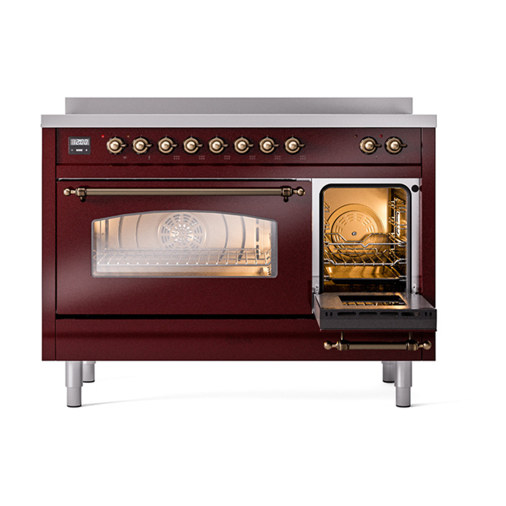 Nostalgie II 48 UPI486NMPBUB Freestanding Electric Range Range with Induction Double Oven with Triple Glass Door with Bronze knobs UPI486NMPBUB