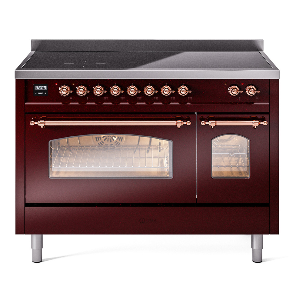 Nostalgie II 48 UPI486NMPBUP Freestanding Electric Range Range with Induction Double Oven with Triple Glass Door with Copper knobs UPI486NMPBUP
