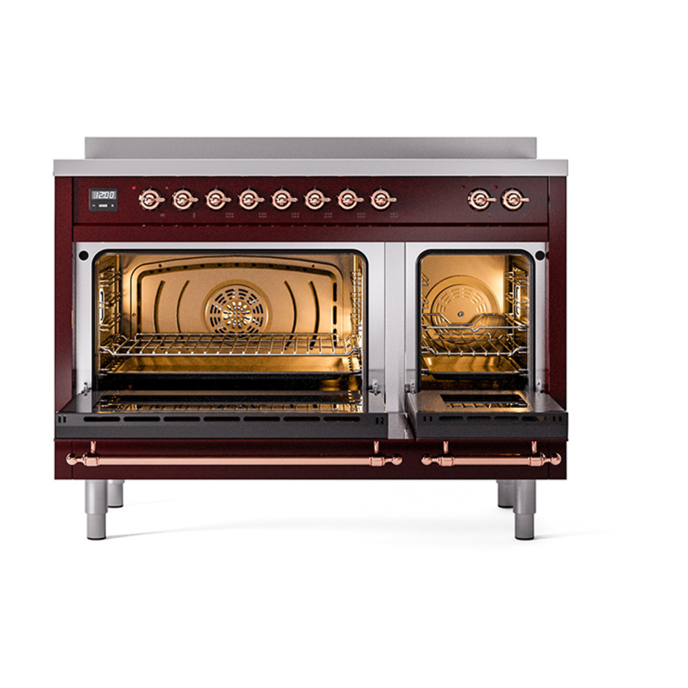 Nostalgie II 48 UPI486NMPBUP Freestanding Electric Range Range with Induction Double Oven with Triple Glass Door with Copper knobs UPI486NMPBUP