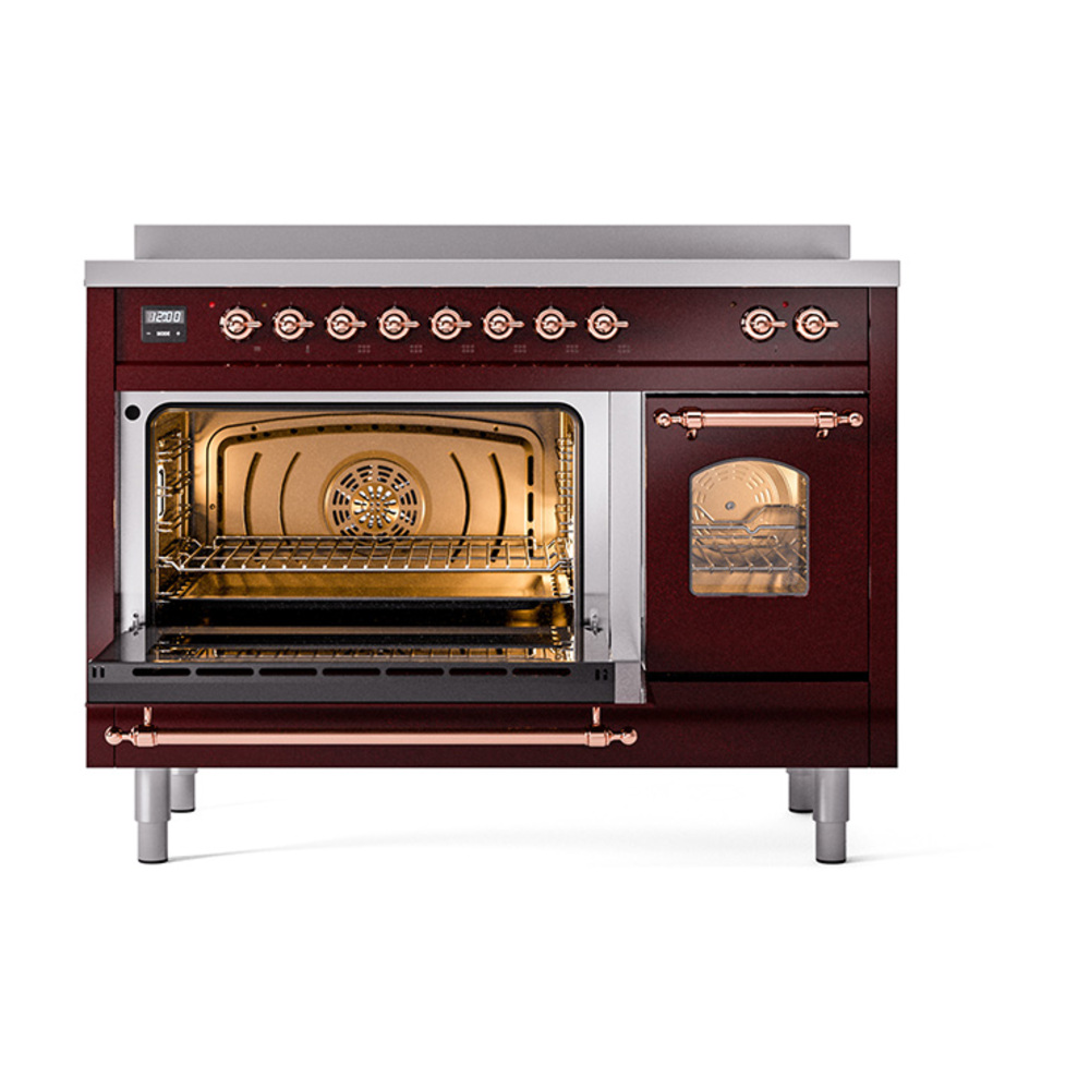 Nostalgie II 48 UPI486NMPBUP Freestanding Electric Range Range with Induction Double Oven with Triple Glass Door with Copper knobs UPI486NMPBUP