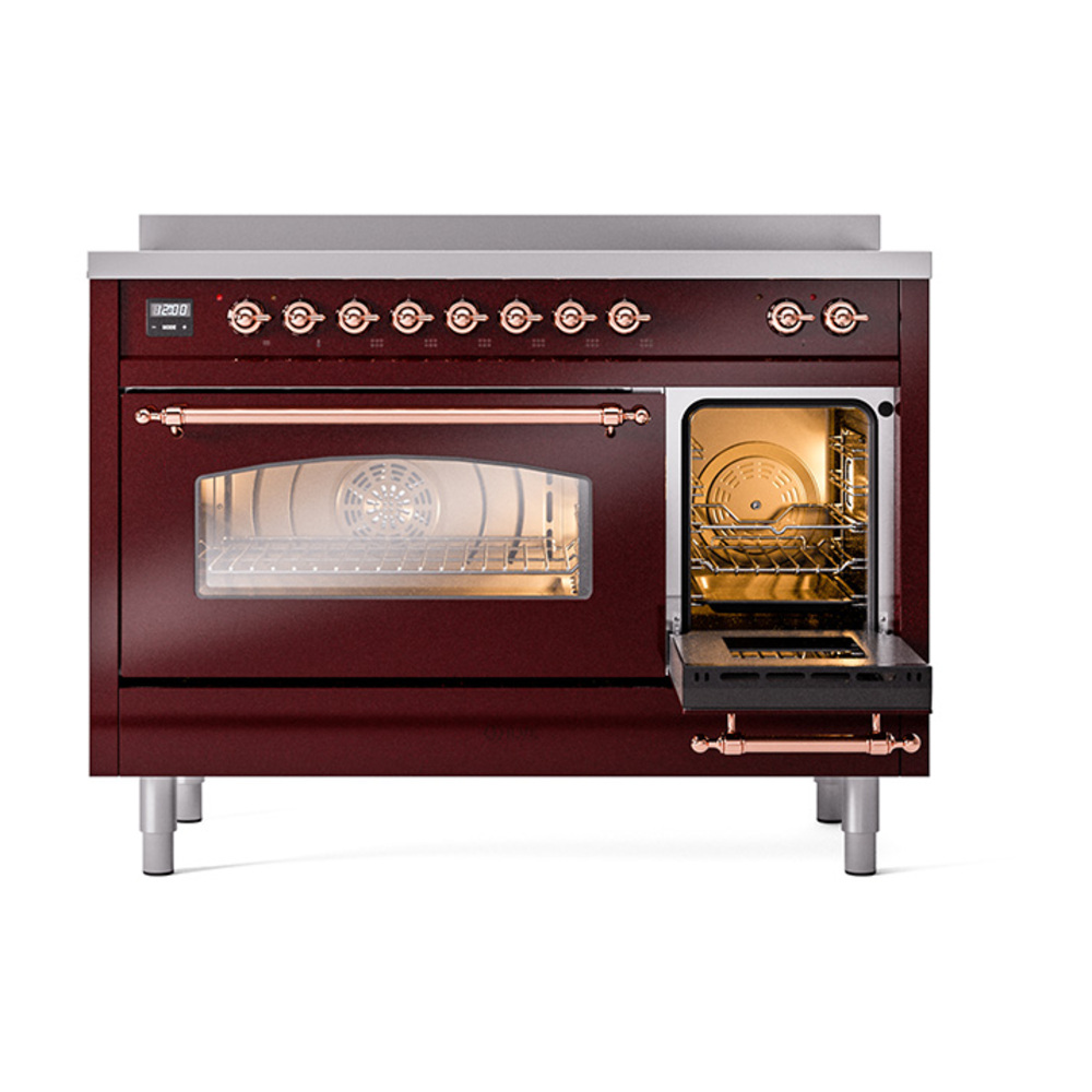Nostalgie II 48 UPI486NMPBUP Freestanding Electric Range Range with Induction Double Oven with Triple Glass Door with Copper knobs UPI486NMPBUP