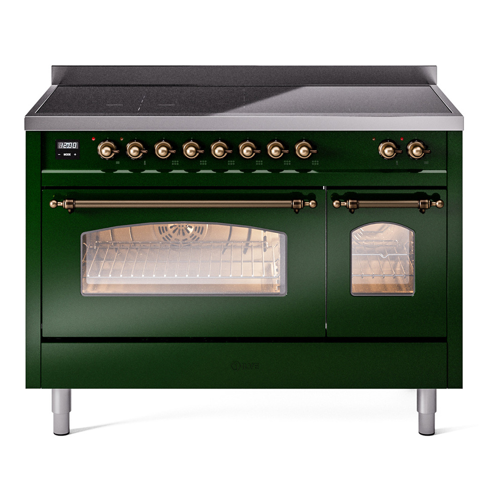 Nostalgie II 48 UPI486NMPEGB Freestanding Electric Range Range with Induction Double Oven with Triple Glass Door with Bronze knobs UPI486NMPEGB
