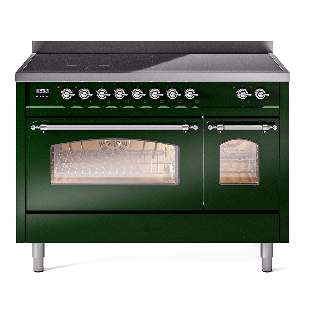 Nostalgie II 48 UPI486NMPEGC Freestanding Electric Range Range with Induction Double Oven with Triple Glass Door with Chrome knobs UPI486NMPEGC