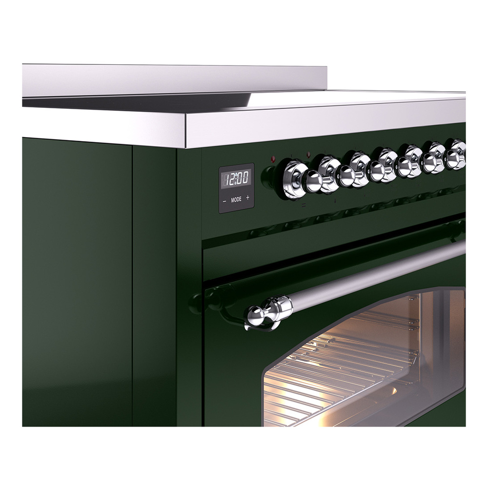 Nostalgie II 48 UPI486NMPEGC Freestanding Electric Range Range with Induction Double Oven with Triple Glass Door with Chrome knobs UPI486NMPEGC