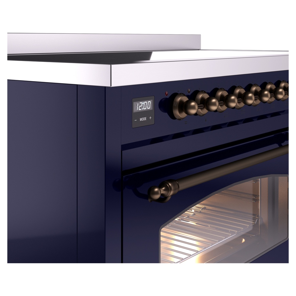 Nostalgie II 48 UPI486NMPMBB Freestanding Electric Range Range with Induction Double Oven with Triple Glass Door with Bronze knobs UPI486NMPMBB