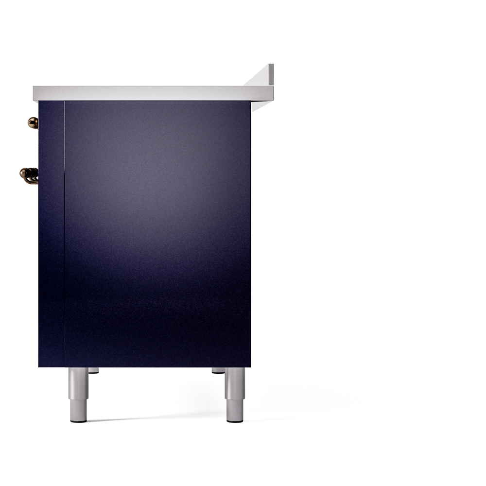 Nostalgie II 48 UPI486NMPMBB Freestanding Electric Range Range with Induction Double Oven with Triple Glass Door with Bronze knobs UPI486NMPMBB